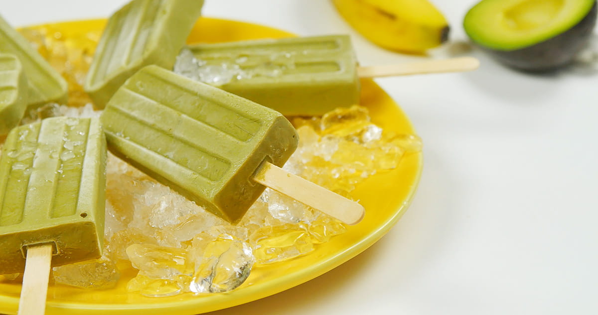 Avocado green tea ice pops