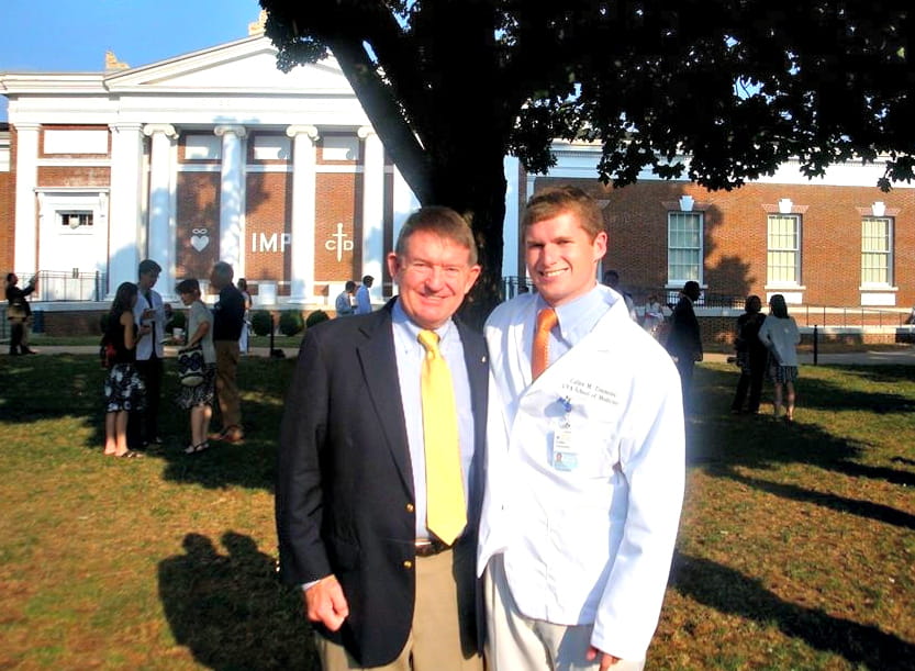 Cullen (right) with his father.