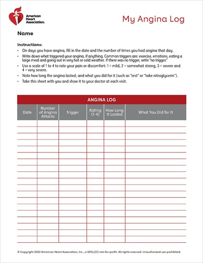 Angina Log PDF Image