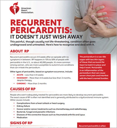 recurrent pericarditis infographic