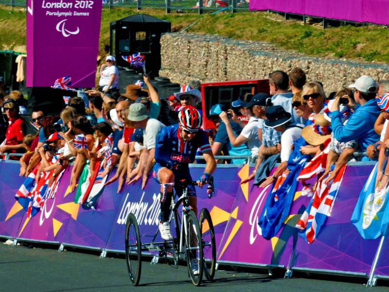 Steven Peace competing at the 2012 Paralympic Games in London. (Photo courtesy of the U.S. Department of Defense)