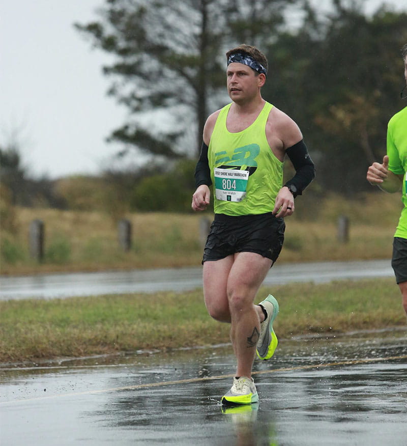 Ken Walsh running the Jersey Shore Half Marathon. (Photo courtesy of FinisherPix)