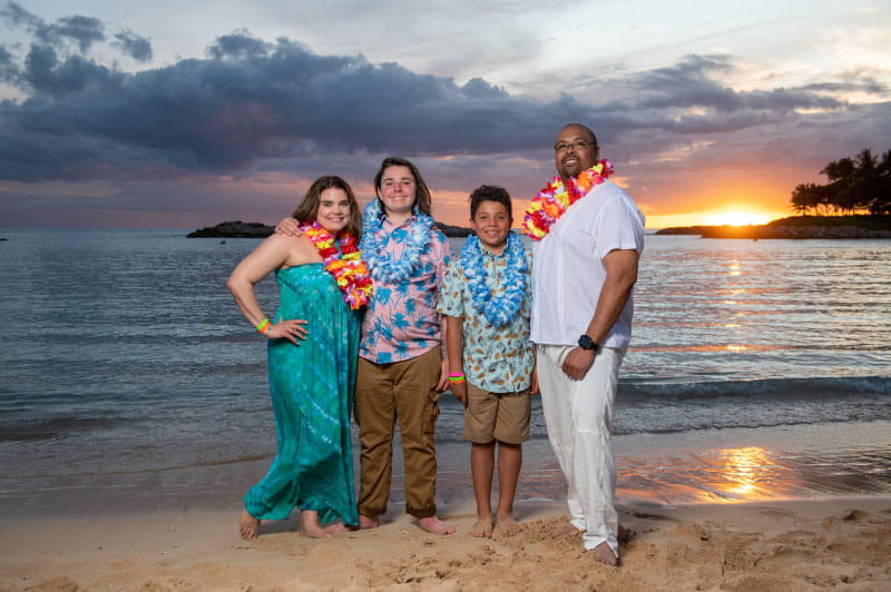 Stacy Beckly (left) with her sons, Michael and Ronnie, and her boyfriend. (Photo courtesy of Stacy Beckly)