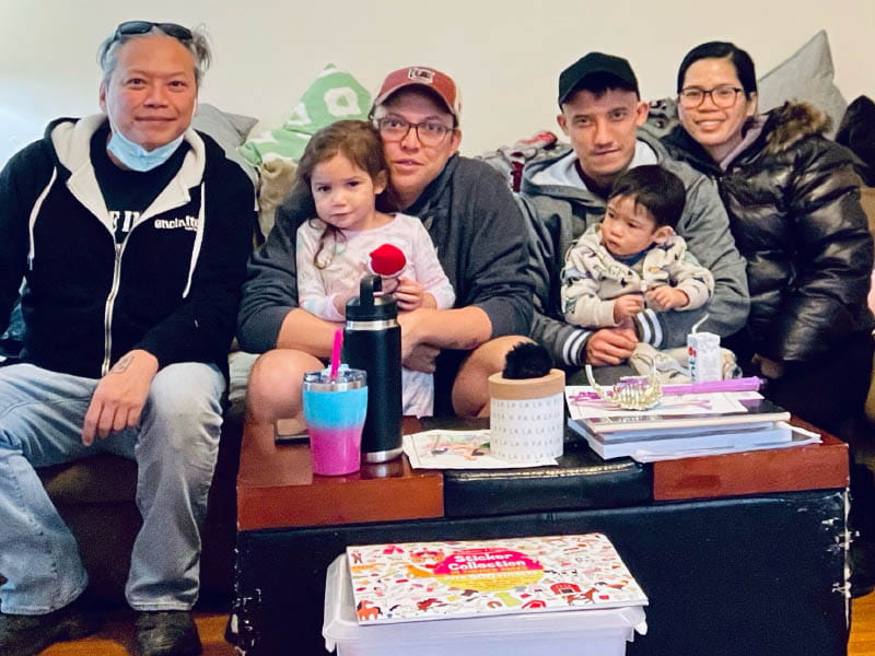 Elmar Uy with his family, from left: Elmar, son Junior, granddaughter Addison, son Brandon, grandson Braiden and daughter-in-law Josie. (Photo courtesy of Elmar Uy)