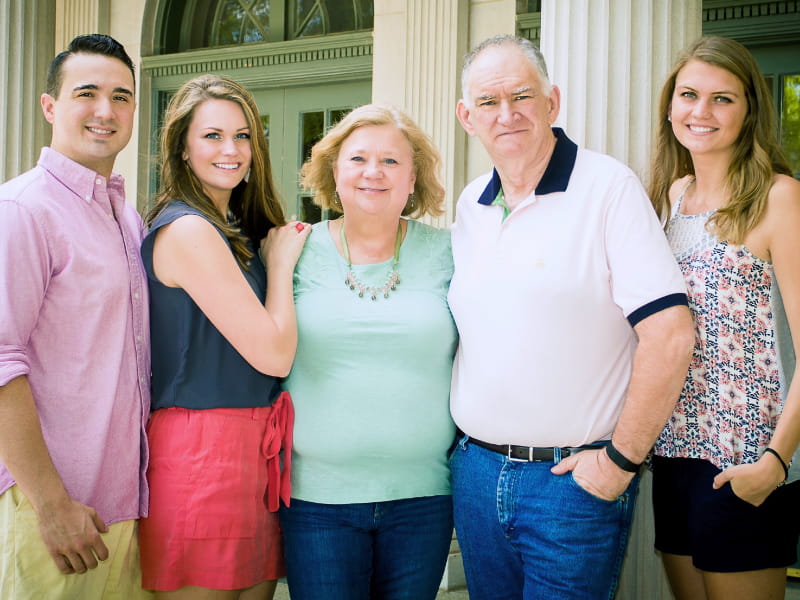 Glenn Harris with family, including daughter Lauren (far right) who died of an undiagnosed heart condition at 24.