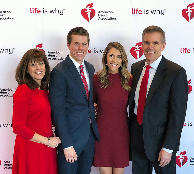 Caroline Goggin with her husband and parents at a Go Red For Women luncheon, from left: Julie Goggin, Travis Eldridge, Caroline and Robert Goggin. (Photo courtesy of Caroline Goggin)