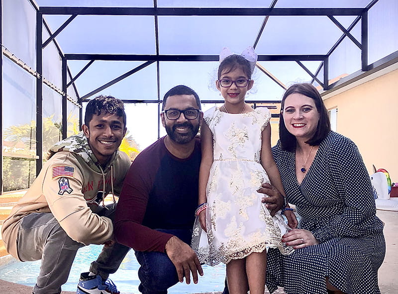 Steve Seeram with his family. From left: son Mitch, Steve, daughter Abigail and wife Christina. (Photo courtesy of Steve Seeram)