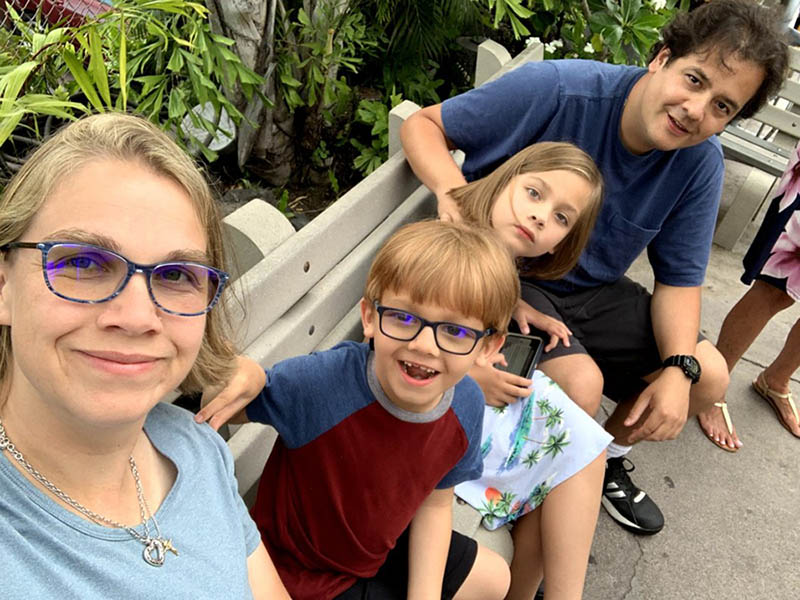 Katrien Limón with her family, from left: Katrien, son Johnny, daughter Ava and husband John. (Photo courtesy of Katrien Limón)