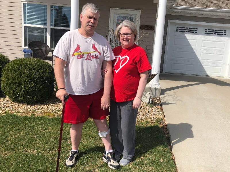 Stroke survivor John Cathey (left) with his wife, Paula. (Photo courtesy of the Cathey family)