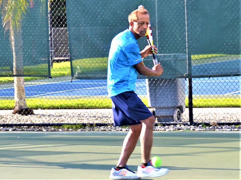 Kumar Seetharam is back on the tennis court every day. (Photo courtesy of Kumar Seetharam)