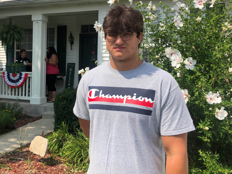 High school football player Carson Cathey survived a stroke at 16 years old. (Photo by Genaro C. Armas)