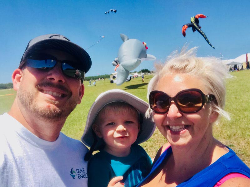 Heart attack survivor Chanel Davis-Mitchell (right), son Braxton and husband Benji Mitchell. (Photo courtesy of Chanel Davis-Mitchell)