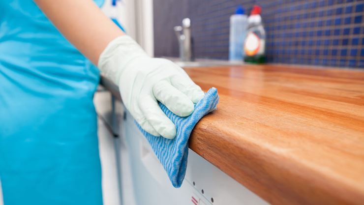 cleaning kitchen