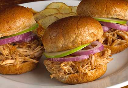 BBQ Pulled Pork Sliders with Homemade Potato Chips