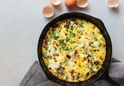 Sun Dried Tomato and Kale Frittata
