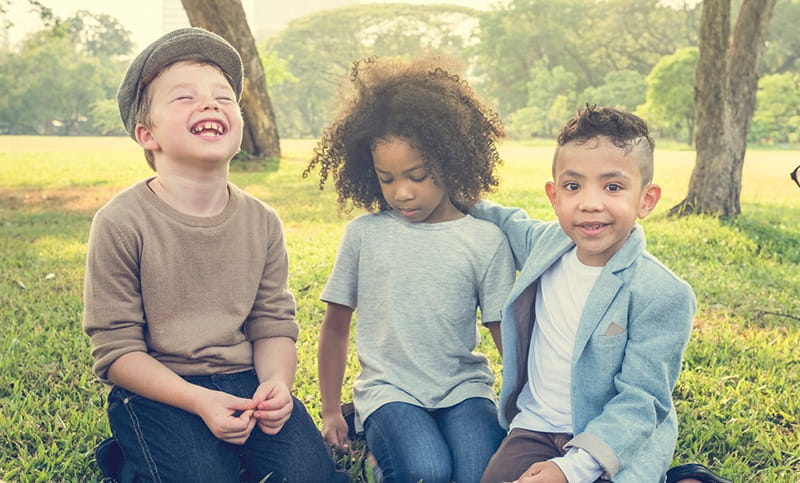 kids in field