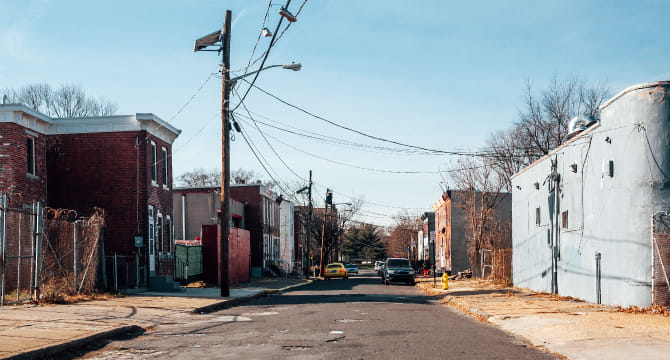 Street in poor neighborhood