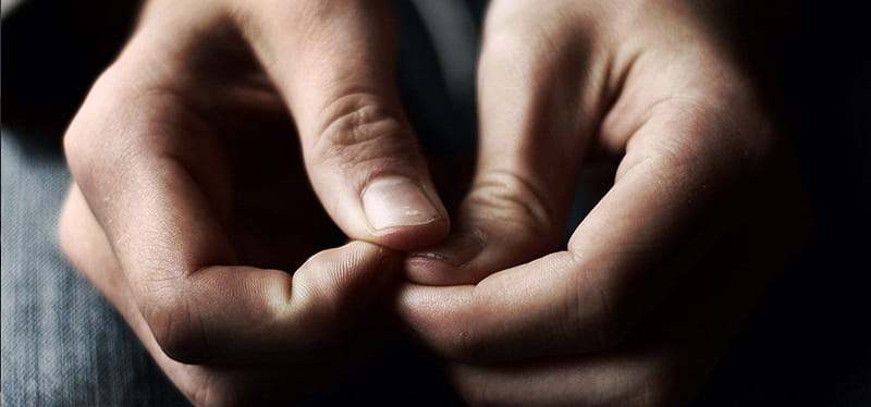 close up of man's hands