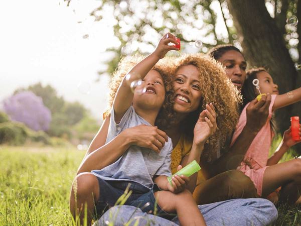 Family in park