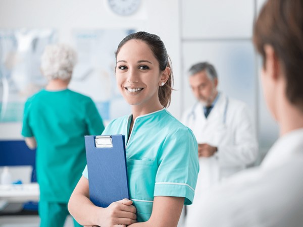 young healthcare professional working at the hospital